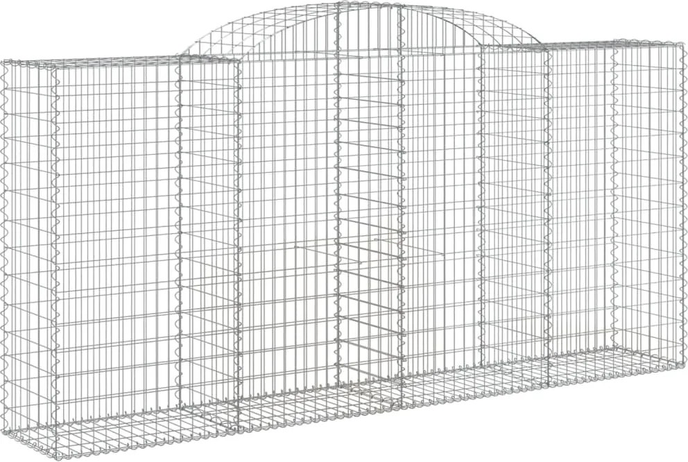 vidaXL Coș gabion arcuit, 300x50x140/160 cm, fier galvanizat