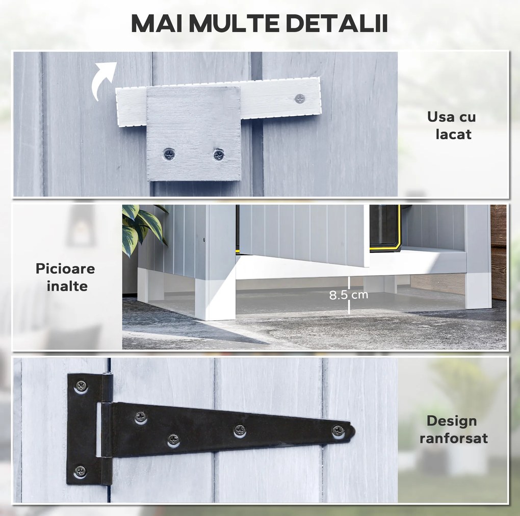 Outsunny Magazie de Scule de Gradina din Lemn Impermeabila cu Usi si Rafturi, 77.5x54.2x179.5 cm | Aosom Romania
