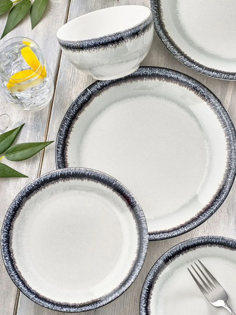 Set 3 Piese Antalis Grey (farfurie Mare, farfurie mica, bol), la comanda, 50 de seturi