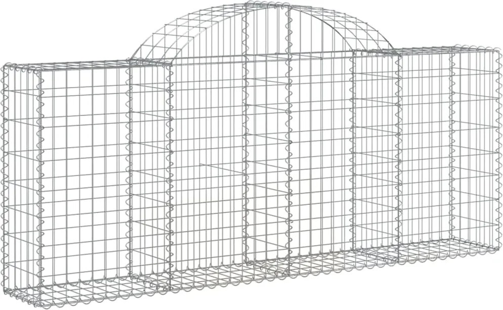vidaXL Coș gabion arcuit 200x30x80/100 cm fier galvanizat
