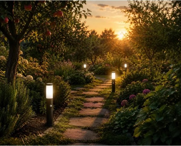 Lampă de exterior cu senzor LOPPA 1xE27/60W/230V 45 cm IP44 neagră