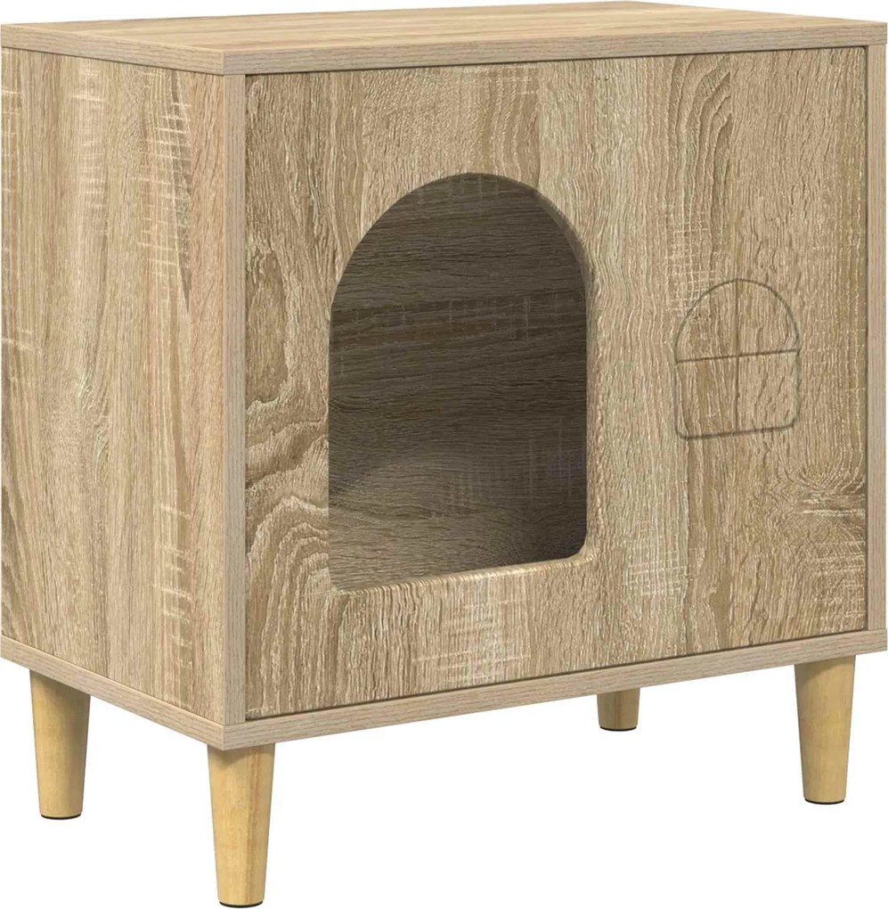 vidaXL Casa pentru pisici Sonoma 51 x 30 x 52 cm Lemn compozit