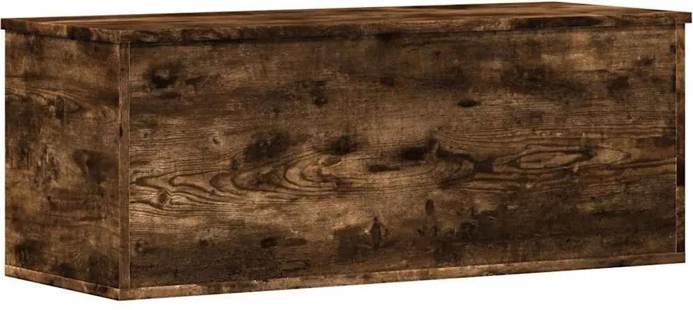 vidaXL Cutie de depozitare, stejar fumuriu, 90x35x35 cm lemn prelucrat