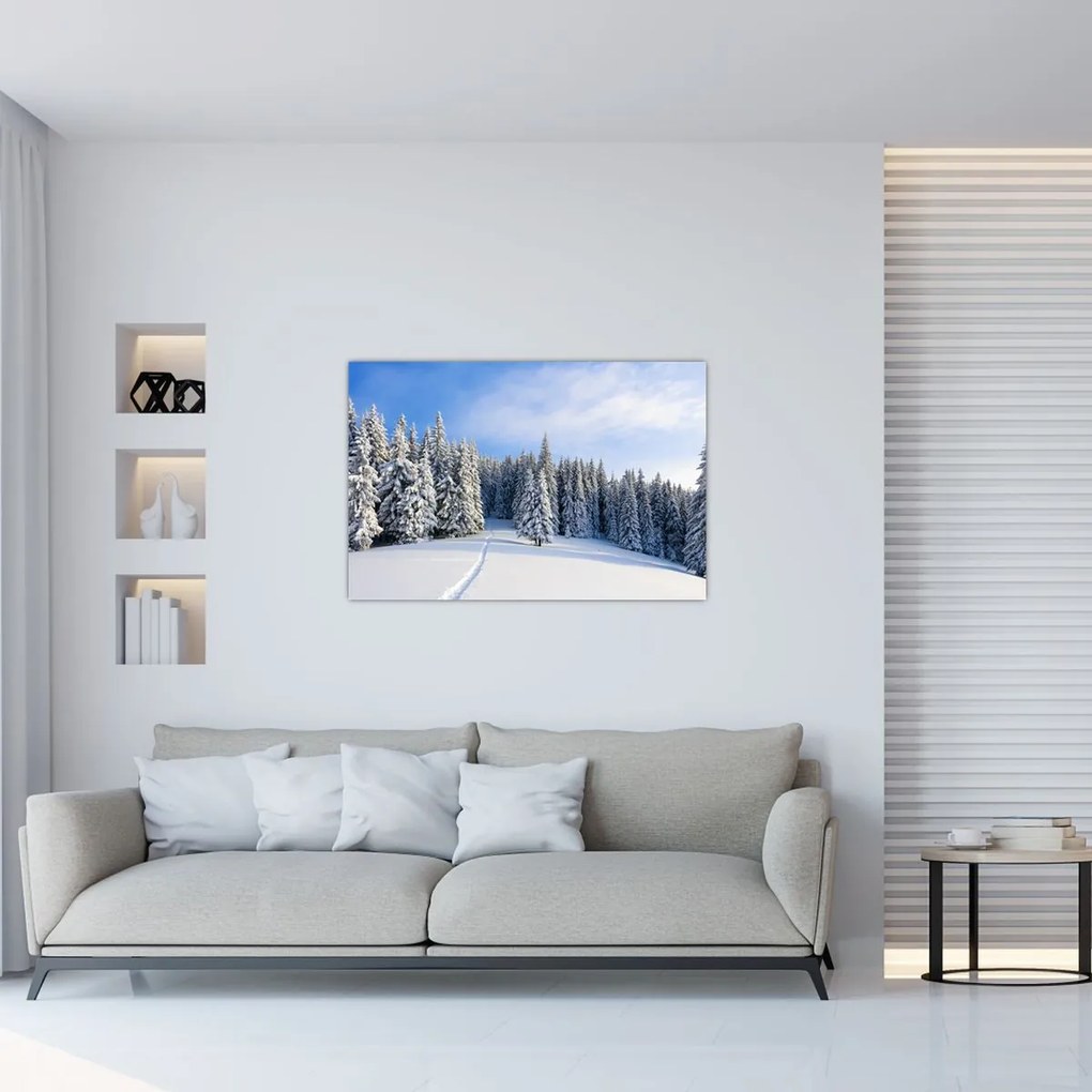 Tablou - Iarna in pădure (90x60 cm)