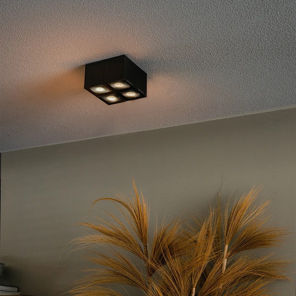 Spotlight de design negru cu 4 lumini - Qubo Honey