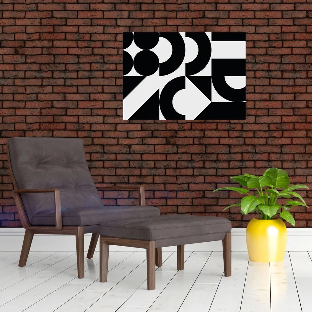 Tablou pe sticlă - Abstracție geometrică N⁰2 (70x50 cm)