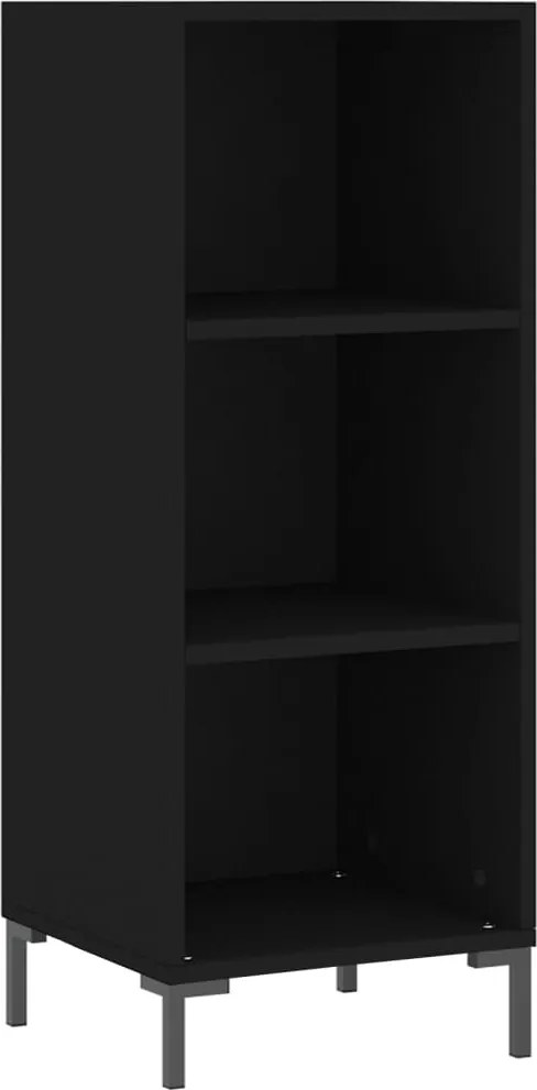 vidaXL Servantă, negru, 34,5x32,5x90 cm, lemn compozit