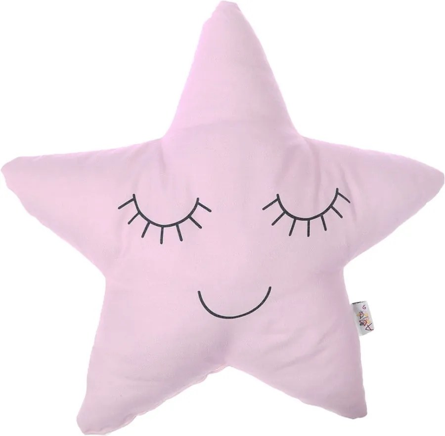 Pernă din amestec de bumbac pentru copii Mike & Co. NEW YORK Pillow Toy Star, 35 x 35 cm, roz deschis