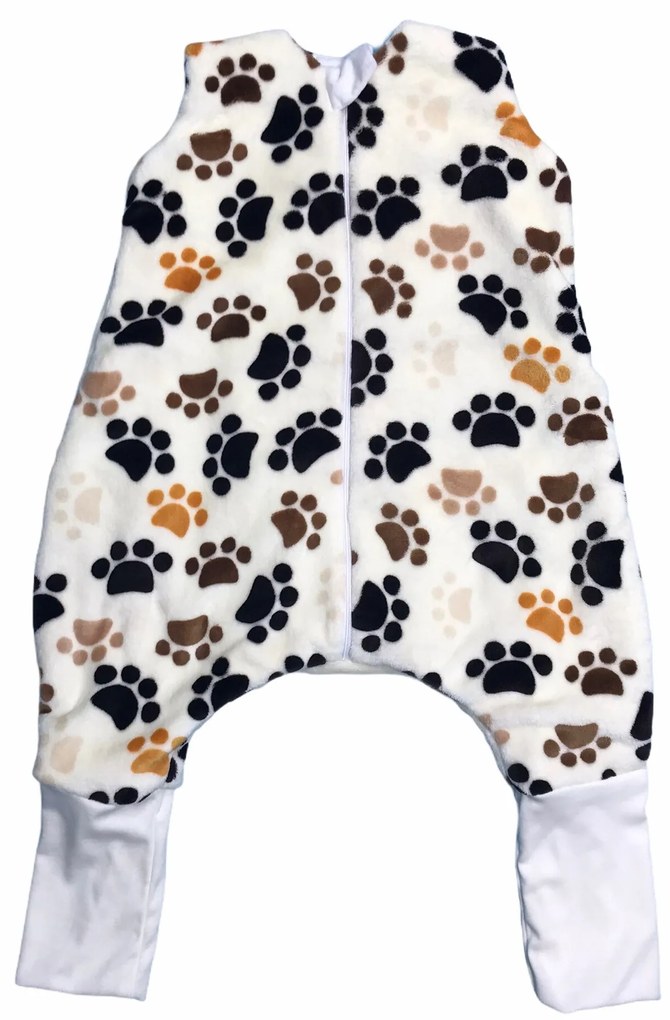 Sac de dormit de iarna  cu picioare din cocolino Deseda Urme pe crem