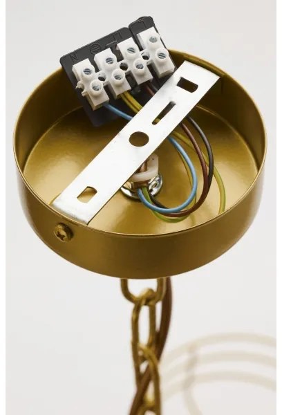 Jupiter 2097 - Candelabru suspendat pe lanț ARTHUR 5xE27/15W/230V alb/auriu/decor marmură