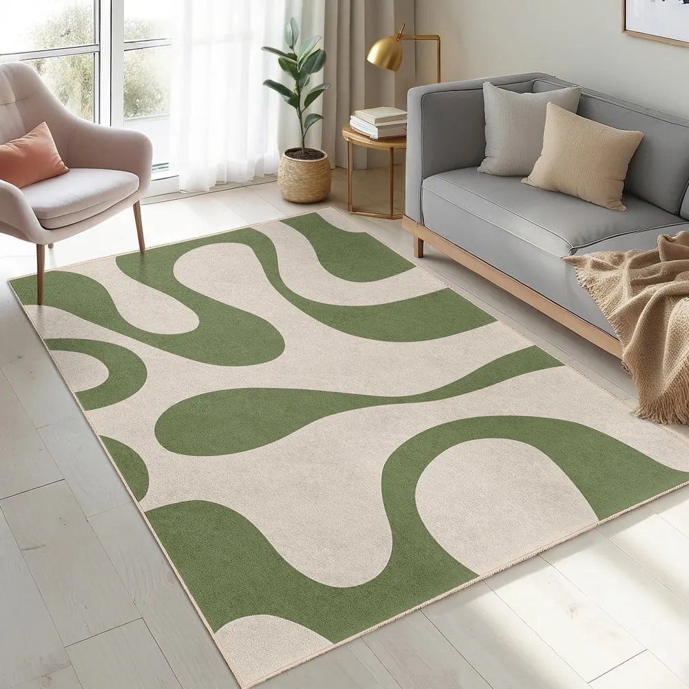 Covor tip traversă verde lavabil 80x200 cm Matcha Latte – Mila Home