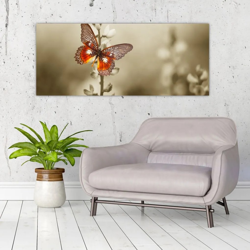 Tablou cu fluture (120x50 cm)