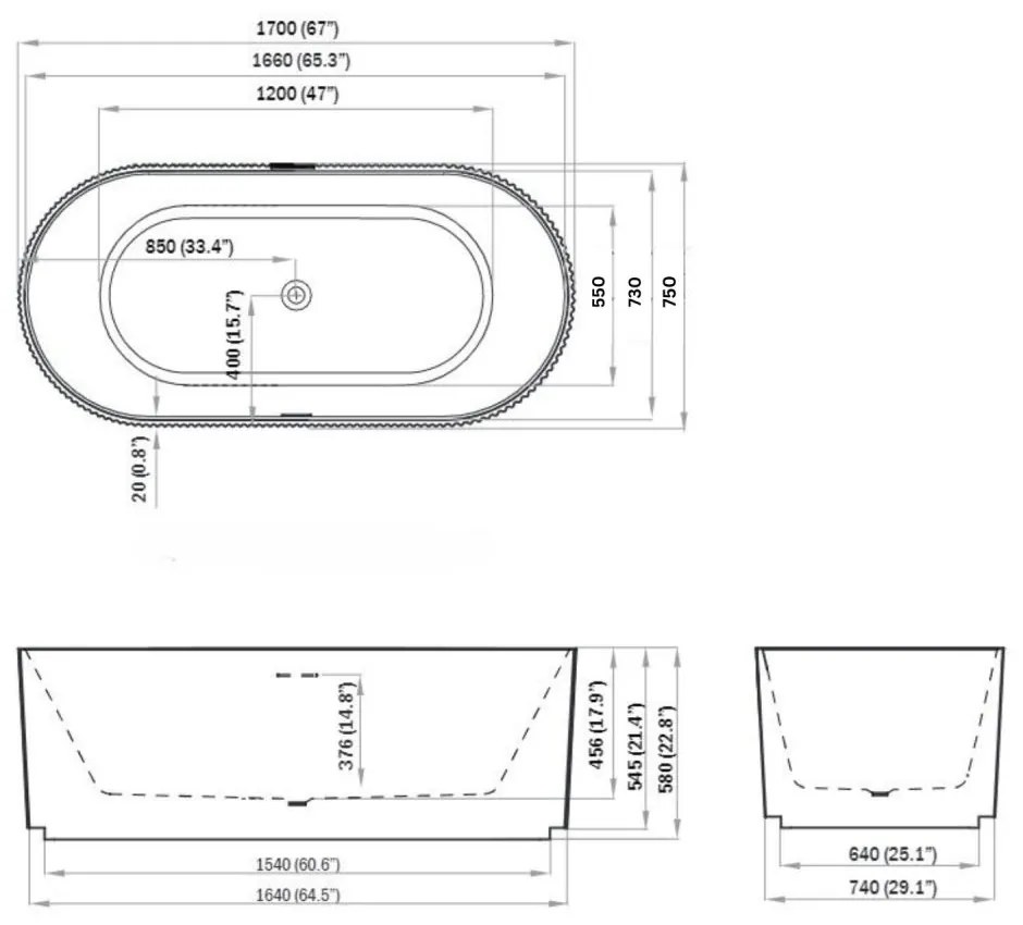 Set cada freestanding ovala 3D, vas wc rimless cu capac soft close, rezervor incastrat si clapeta neagra