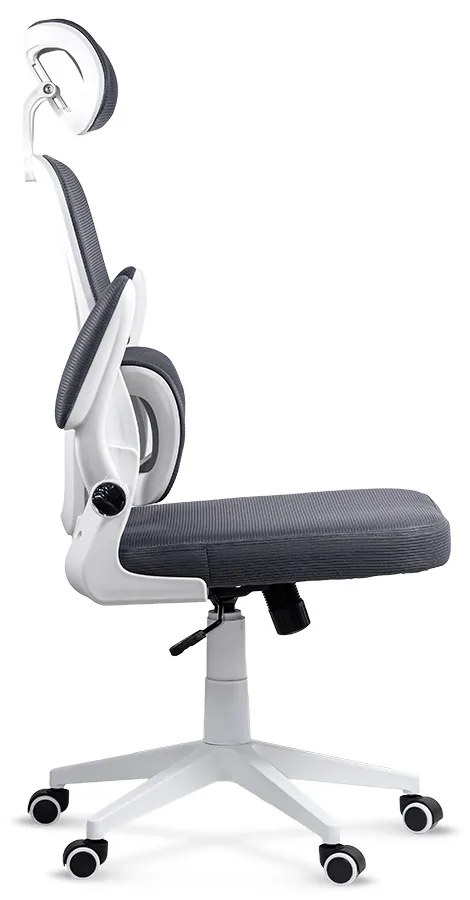 Scaun ergonomic OFF 432 gri, suport lombar și brațe rabatabile