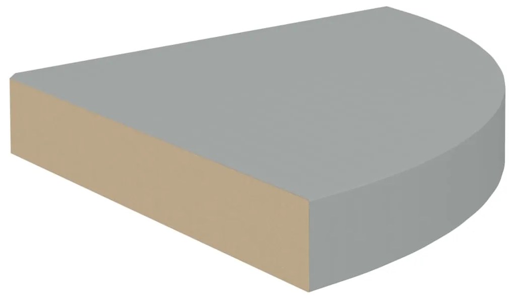 Rafturi coltar de perete, 2 buc., gri, 25 x 25 x 3,8 cm, MDF 2, Gri, 25 x 25 x 3.8 cm