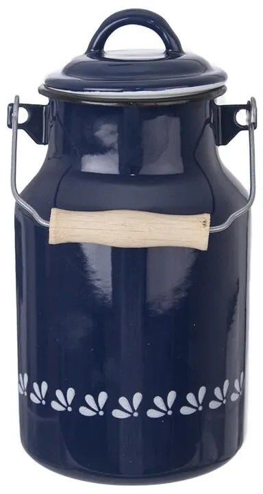 Bidon emailat pentru lapte ALBASTRU CU IMPRIMEU, 2 L