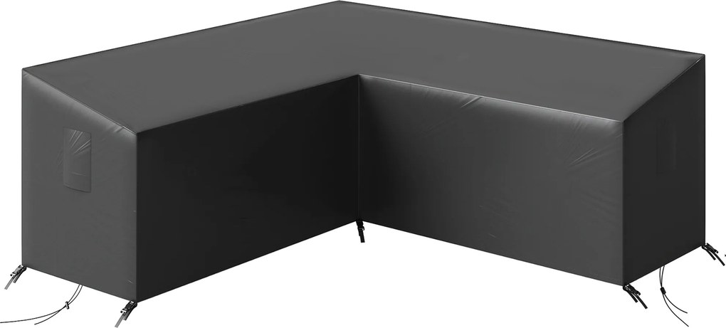 Outsunny Husa pentru mobilier de grădină rezistentă la iarnă, impermeabilă, în formă de V, anti-UV, 420D Oxford Gewebe 216x216x78 cm Negru | Aosom Romania