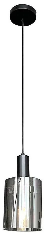 Lustră pe cablu ARCADIA 1xE27/60W/230V d. 13 cm negru/fumuriu