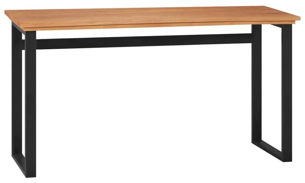 Birou ,120x45x75 cm, lemn masiv de tec Negru, 120 x 45 x 75 cm