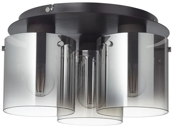 Brilliant - Plafonieră BETH 3xE27/60W/230V Ø 37 cm negru/fumuriu