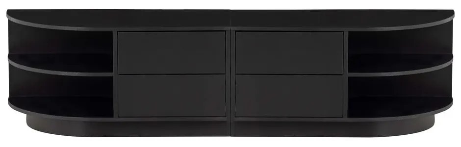 Comodă TV modulară neagră din lemn masiv de pin 156x40 cm Finca – WOOOD