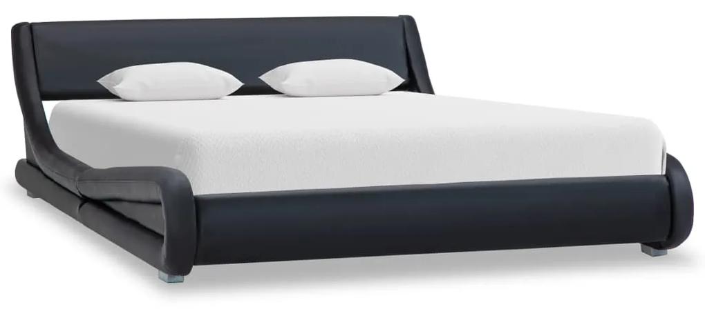 285706 vidaXL Cadru de pat, negru, 160 x 200 cm, piele ecologică