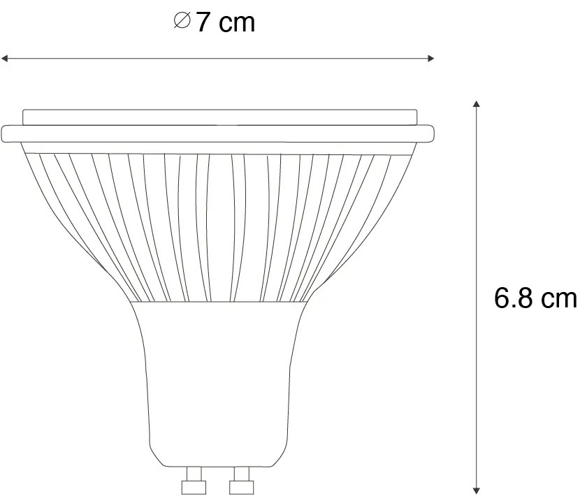 Bec LED GU10 reglabil în 3 trepte 70mm 6.5W 600lm 2700K