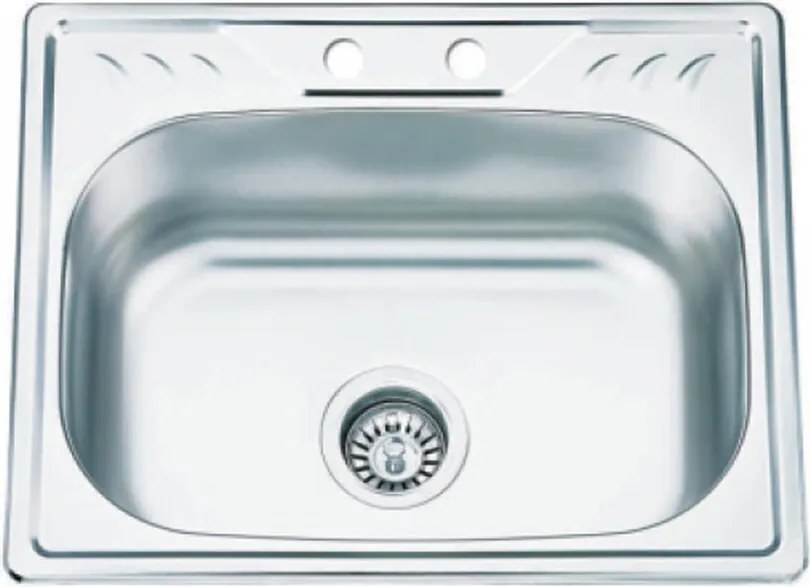 Chiuveta inox Inter Ceramic Alpaca cu o cuva fara picurator finisaj inox lucios 53x42.5 cm