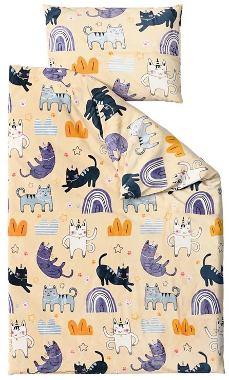 Lenjerie cocolino PURRSLEEP bej Dimensiune lenjerie de pat: 2 buc 70 x 90 cm | 200 x 220 cm