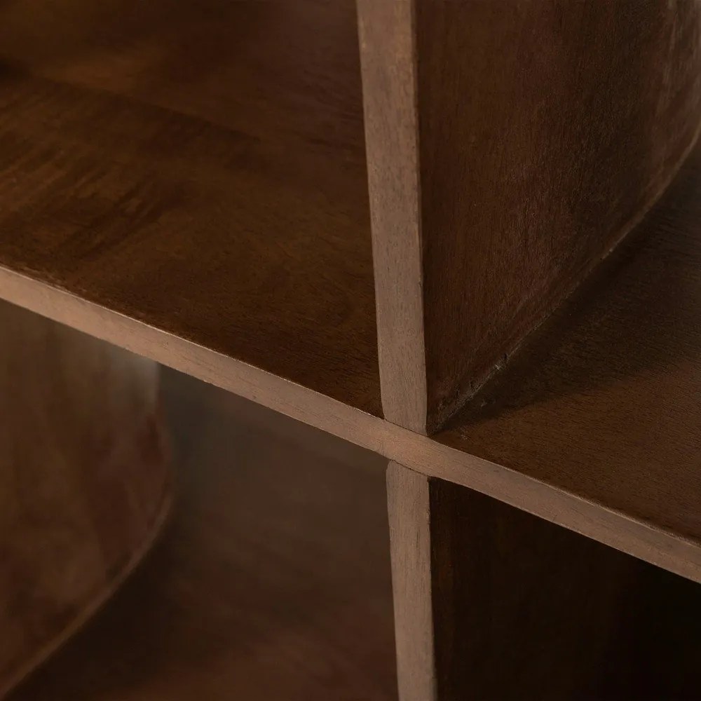 Bibliotecă maro închis din lemn de mango 130x180x35 cm Sinne – WOOOD