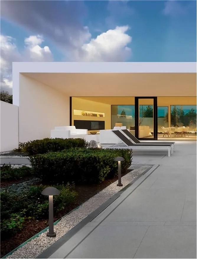 Stalp LED din ciment negru pentru exterior IP65 Tura H-55cm