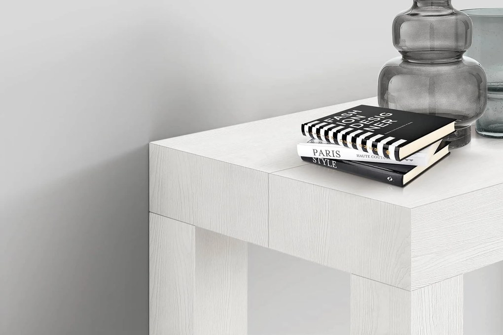Consola extensibila tip masa ADELLE - ALB FRASIN - 300 cm/90 cm /76 cm - 12
