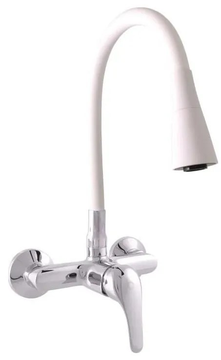 RAV Slezák SA002.5/13CB - Baterie pentru chiuvetă SAZAVA, 32,3 cm, alb/crom lucios