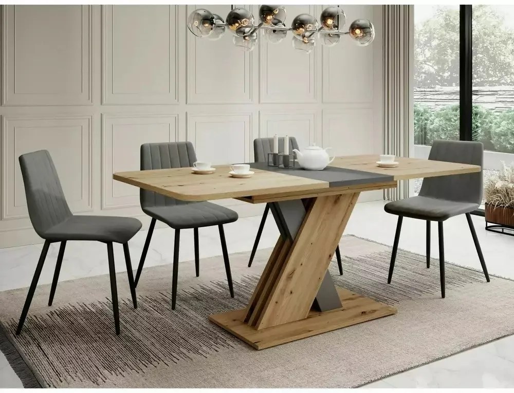 Masa extensibila Exel stejar artizan/antracit L140-180 cm