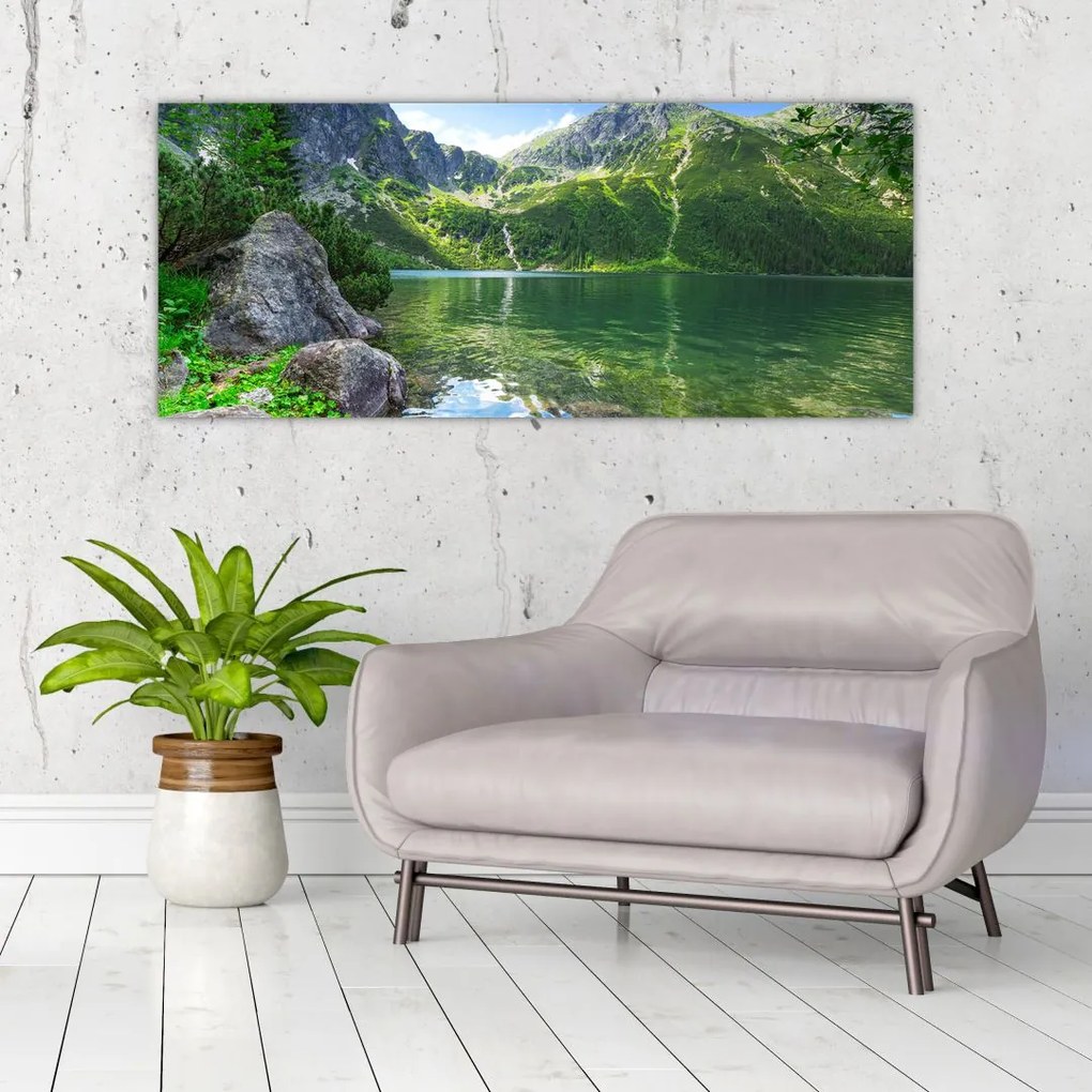 Tablou cu lac în munții Tatra (120x50 cm)