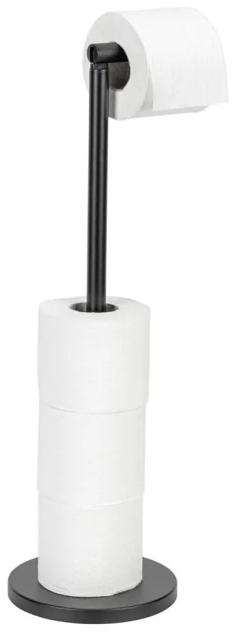 WENKO 24034100 - Suport pentru hârtie igienică, 21 x 55 cm, negru/argintiu