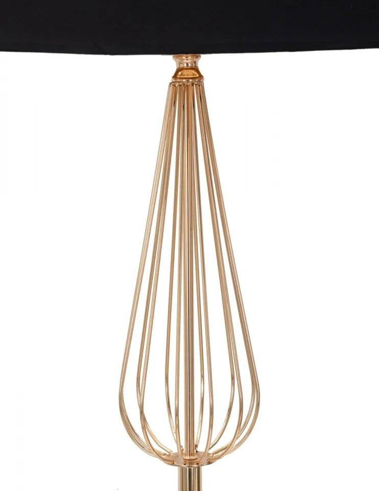 Lampadar auriu din textil si metal, ø 40 x H167 cm, soclu E27, Max 40W, Ovy Mauro Ferreti