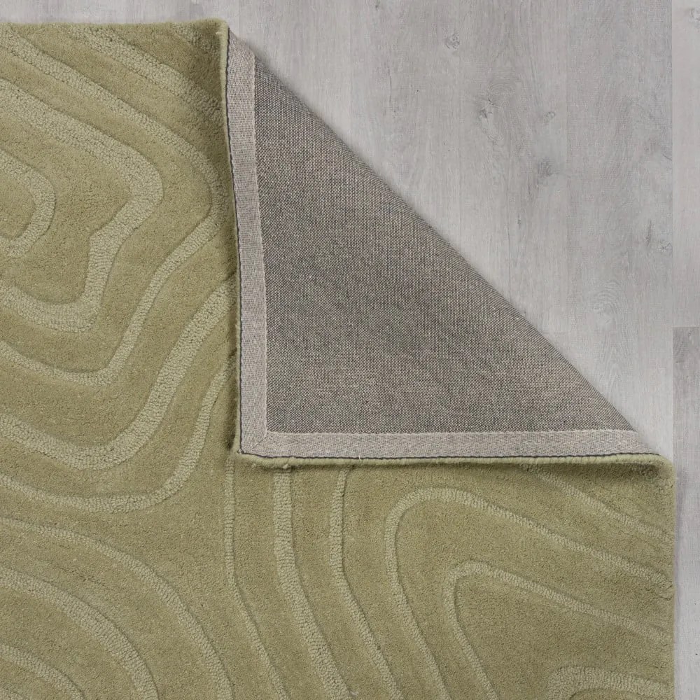 Covor kaki țesut manual din lână 200x290 cm Mesmerise Sage – Flair Rugs