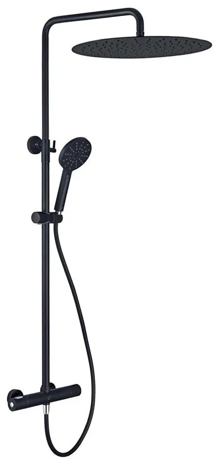 Set de duș cu baterie termostatică BATH DELUXE 31-120-13-63-00 DRAGOR negru mat