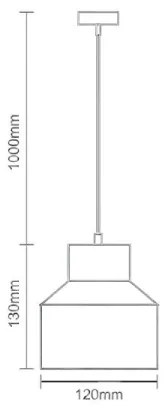 Lustră pe cablu TERRAZZO 1xE27/60W/230V d. 12 cm crem