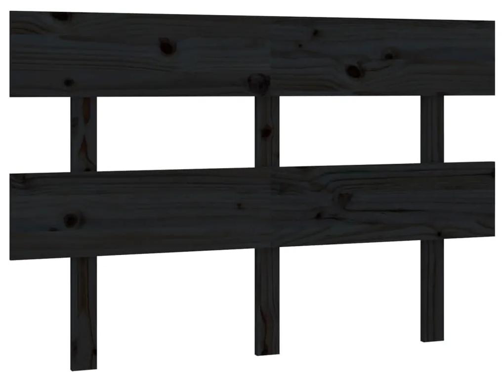 819064 vidaXL Tăblie de pat, negru, 124x3x81 cm, lemn masiv de pin