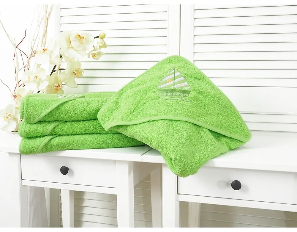 Prosop pentru copii verde din frotir 90x100 cm Baby – B.E.S.