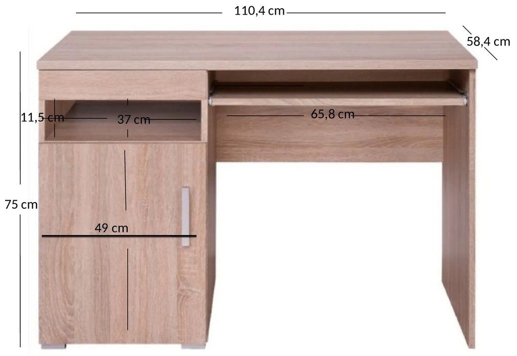 Masă PC Dalila (Stejar sonoma). 1052842