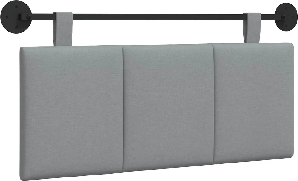 vidaXL Cap de pat suspendat Dungi Gri deschis 110 x 55 x 5 cm țesătură