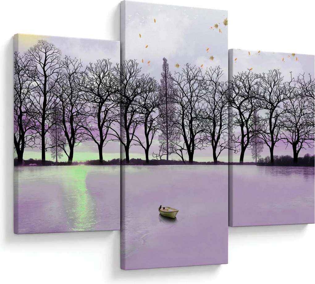 Tablou - Barcă pe lac (90x60 cm)