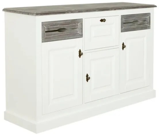 Bufet Cu 2 Usi Si 2 Sertare Cabana Alb Si Gri, 142.7 Cm