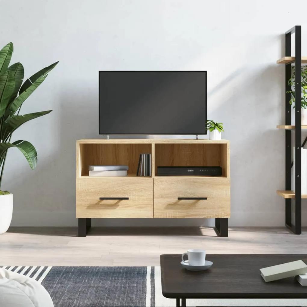 Comoda TV, stejar sonoma, 80x36x50 cm, lemn prelucrat