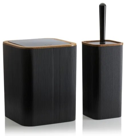 Set de baie ZOYA 5 buc. negru/maro