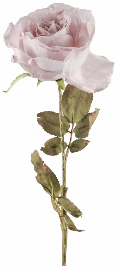 Floare artificiala trandafir Rose, Fibre artificiale, Mov, 66 cm