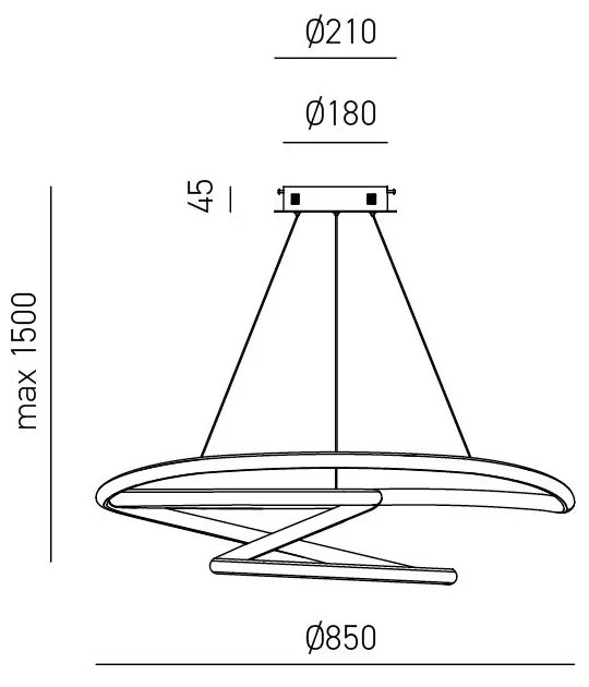 Lustra LED design modern Diva 85cm, auriu, alb sau titan